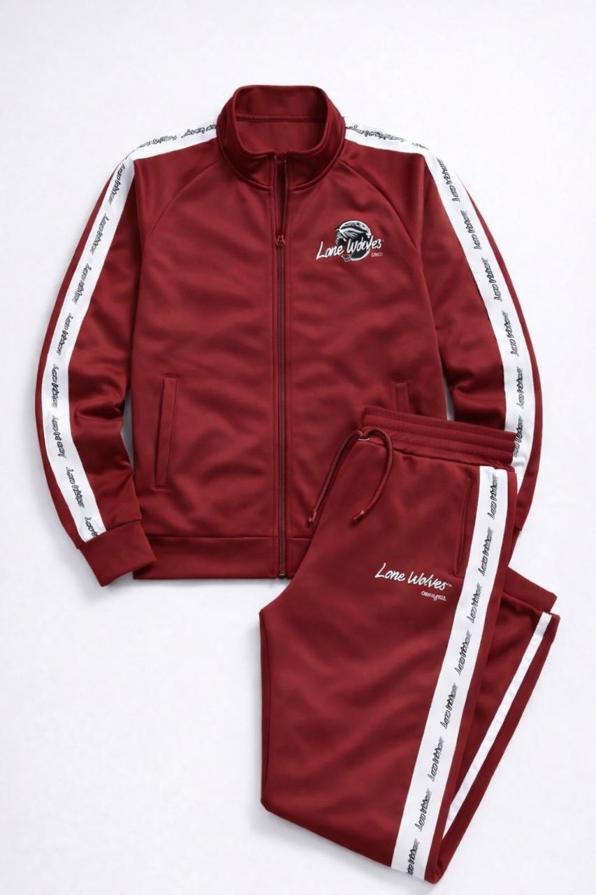 Maroon LONE WOLF premium Track Suit