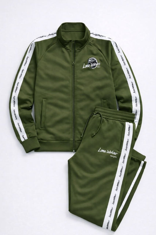 Army green LONE WOLF premium Track Suit