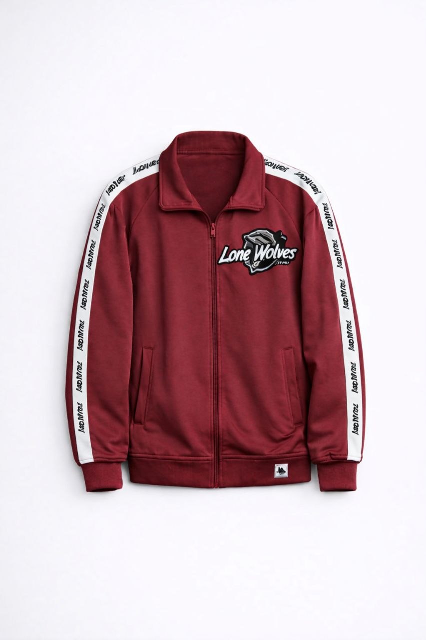 Maroon LONE WOLF premium Track Suit (Top Only)
