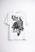 White LONE WOLF Graphic T-Shirt