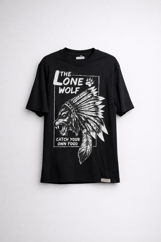 Black LONE WOLF Graphic T-Shirt