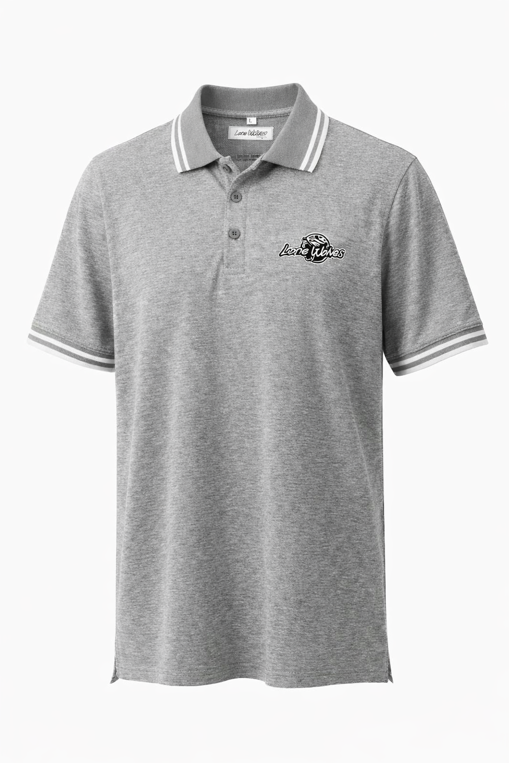 Grey LONE WOLF Polo Shirt