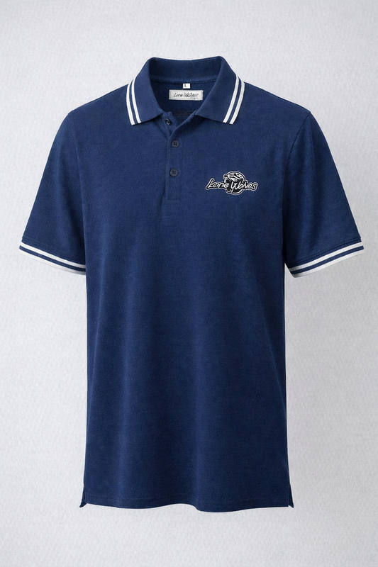 Blue LONE WOLF Polo Shirt